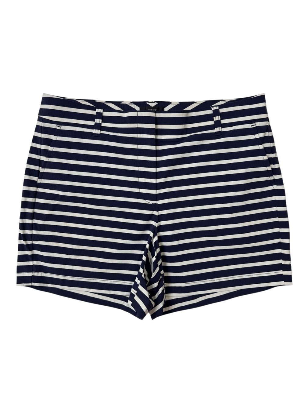 {J. Crew} Navy Blue White Stripe High Rise Casual Mom Relaxed Shorts WS39